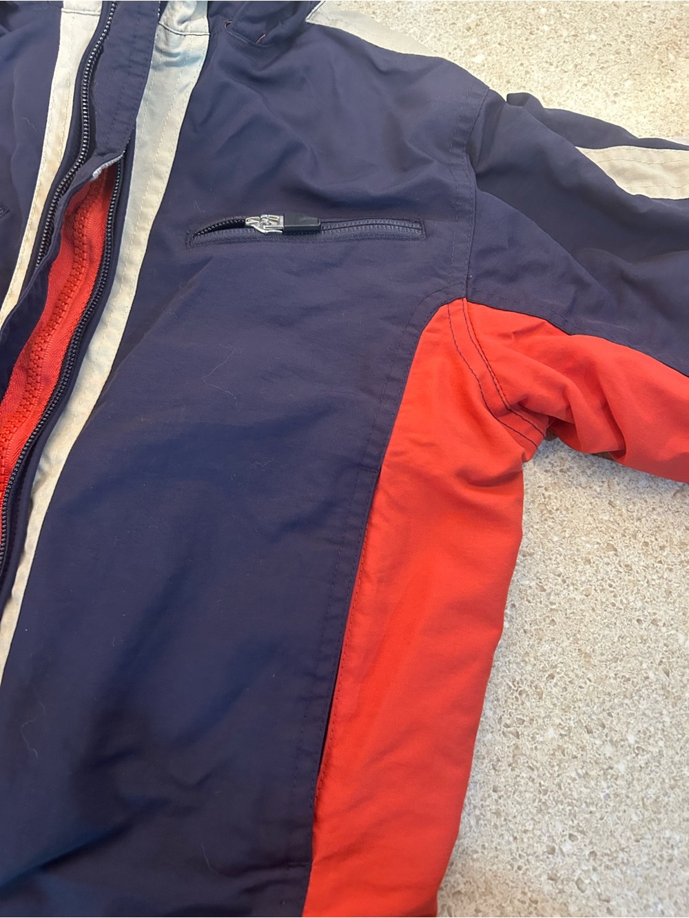 Lands'‎ End Kids Retro Colorblock Waterproof Squall Winter Ski Jacket with Hood - Picture 6 of 8